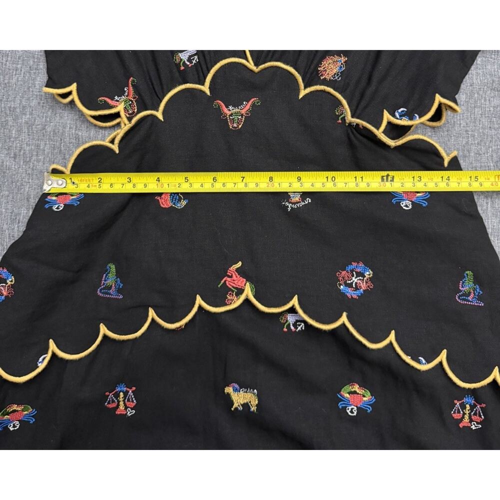 FARM RIO Cutout Scalloped Embroidered Linen Blend Midi Dress Size M - Picture 7 of 9